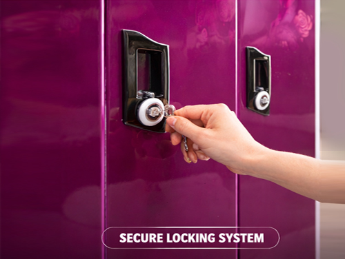 Century Premium 4-Door Steel Almirah – Purple Floral Finish - Image 3