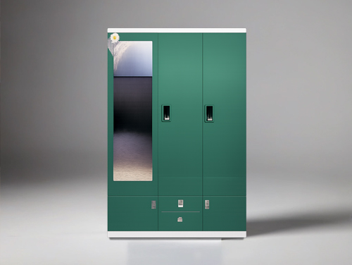 Premium 3-Door Steel Almirah with Mirror & Storage Drawers – Modern Green Finish