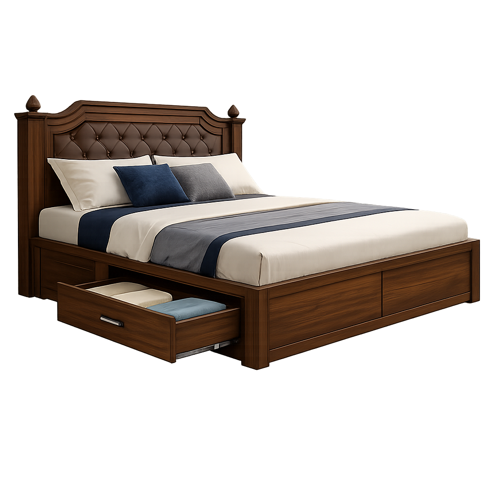Godrej Castle Pro Bed Set – Premium Engineered Wood Bed with Storage - Image 2
