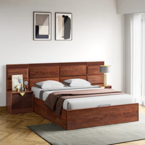 Godrej Serene Bed Set with Side Tables – Premium Wooden Finish & Contemporary Style